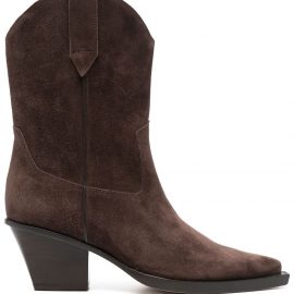 Paris Texas Western-style mid-calf boots - Brown