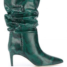 Paris Texas snake effect ankle boots - Green