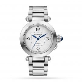 Pasha De Cartier Watch 35mm, Automatic Movement, Steel, Interchangeable Metal And Leather Straps