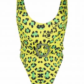 Philipp Plein leopard-print monokini - Green
