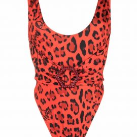 Philipp Plein leopard-print swimsuit - Red