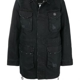 Philipp Plein multi-pocket denim jacket - Black