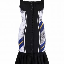 Philosophy Di Lorenzo Serafini graphic-panel bodycon mini dress - Black