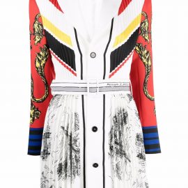 Philosophy Di Lorenzo Serafini stripe-detail pleated mini dress - White