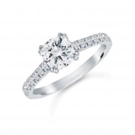 Platinum 1.60 Carat Total Weight Diamond Set Shoulder Engagement Ring - Ring Size M