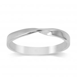 Platinum 2.5mm Twist Wedding Ring - Ring Size J