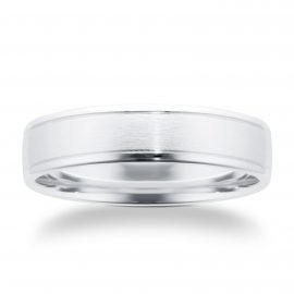 Platinum 5mm Classic Pattern Mens Wedding Ring - Ring Size Q