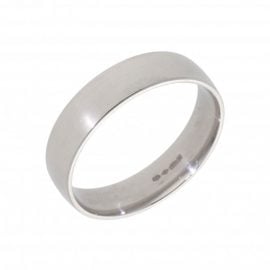 Platinum 6mm Court Shaped Mens Wedding Ring
