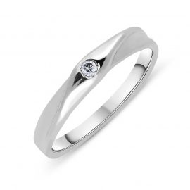 Platinum Diamond Brilliant Cut Twisted Wedding Ring