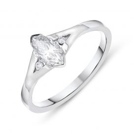Platinum Diamond Marquise Cut Trilogy Ring