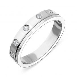 Platinum Diamond Set Wedding Band Ring