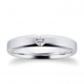 Platinum Mens 0.06cttw Diamond Wedding Ring