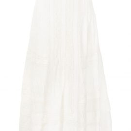 Polo Ralph Lauren lace-panelled midi skirt - White