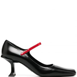Prada contrast ankle-strap heels - Black