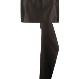 Prada draped train mini skirt - Brown