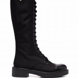 Prada lace-up knee-high boots - Black