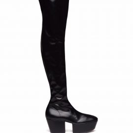 Prada thigh-high platform boots - Black