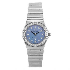 Pre-Owned OMEGA Constellation My Choice 18ct White Gold Diamond Set Blue Bracelet Watch B511620(444)