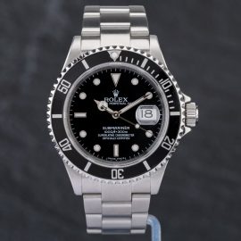 Pre-Owned Rolex Mens Submariner Black Dial Watch 16610