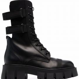 Premiata strap-fastened combat boots - Black