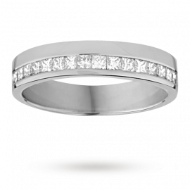 Princess Cut 0.33 Total Carat Weight Diamond Ladies Wedding Ring Set In 9 Carat White Gold - Ring Size L