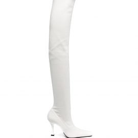 Proenza Schouler square-toe 110mm thigh-high boots - White