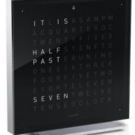 QLOCKTWO Touch Black Ice Tea Table Clock 13.5cm