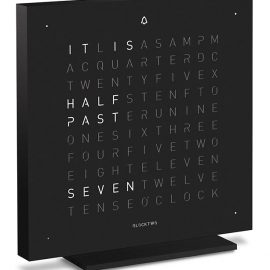 QLOCKTWO Touch Deep Black Table Clock 13.5cm
