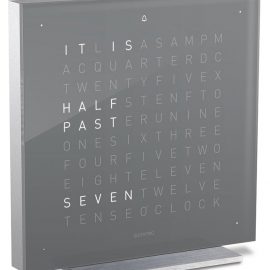 QLOCKTWO Touch Early Grey Tea Table Clock 13.5cm