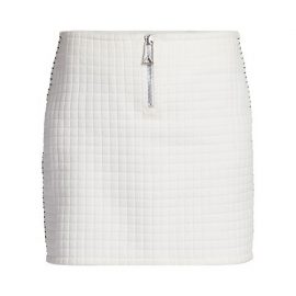 Quilted Zip Front Mini-Skirt