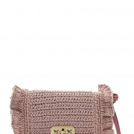 RED Valentino Shoulder Bag In Raffia With Ruffles