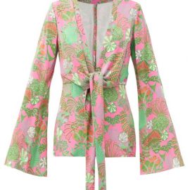 Raey - Knot-front Psychedelic Floral-print Pyjama Jacket - Womens - Multi
