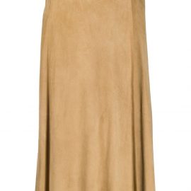 Ralph Lauren Collection buckled suede midi skirt - Neutrals