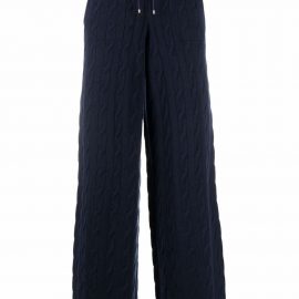 Ralph Lauren Collection cable-knit recycled cashmere trousers - Blue