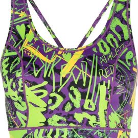 Redemption graffiti-print cropped top - Green