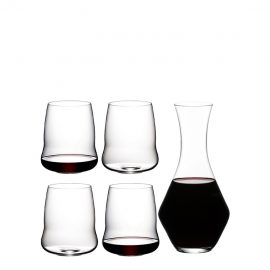 Riedel Stemless Wings Cabernet Sauvignon Glasses X 4 & Decanter Gift Set