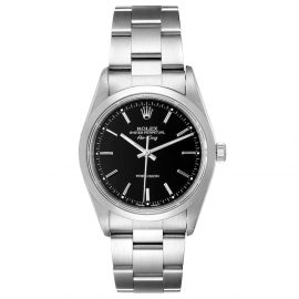 Rolex Black Stainless Steel Air King 14000 Men's Wristwatch 34 MM