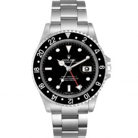 Rolex Black Stainless Steel GMT-Master II Automatic 16710 Men's Wristwatch 40 MM