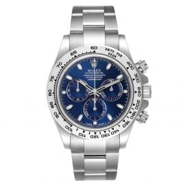 Rolex Blue 18K White Gold Cosmograph Daytona Chronograph 116509 Men's Wristwatch 40 MM