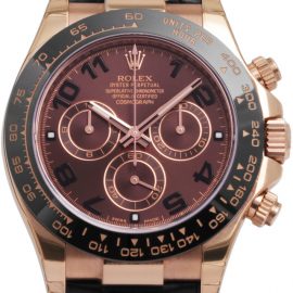 Rolex Daytona 116515LN, Arabic Numerals, 2014, Good, Case material Rose Gold, Bracelet material: Leather