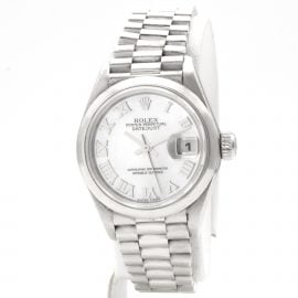Rolex Oyster Perpetual Datejust platinium watch, Red