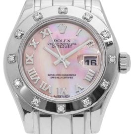 Rolex Pearlmaster 80319, Roman Numerals, 2005, Very Good, Case material White Gold, Bracelet material: White Gold