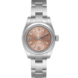 Rolex Salmon Stainless Steel Oyster Perpetual 176200 Women's Wristwatch 26 MM