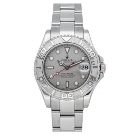 Rolex Silver Stainless Steel Yacht-Master 168622 Men's Wristwatch 35 MM