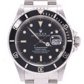 Rolex Submariner Black Bezel Tritium 16610 Men's Stainless Steel Watch Automatic Dial, Black