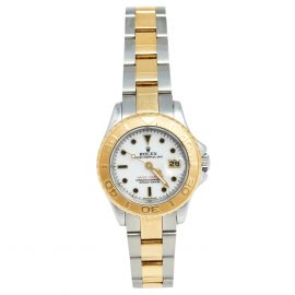 Rolex White 18k Yellow Gold Stainless Steel Yacht Master 69623 Women's Wristwatch 29 mm
