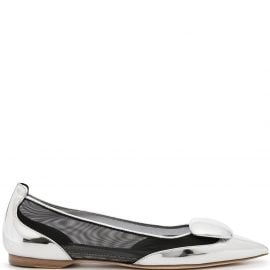 Rupert Sanderson pointed-toe mirror leather pumps - Silver