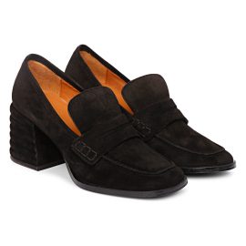 Saint G - Amelia Suede Block Heels Loafer - Black