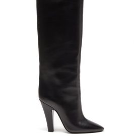 Saint Laurent - 68 Tube Leather Knee-high Boots - Womens - Black