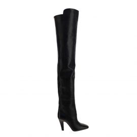 Saint Laurent Black Leather Betty Over the Knee Boots Size IT 38
